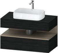 Duravit Collection One Meuble sous-vasque sur console, 1 tiroir, 1 tiroir, découpe au centre, 1000x550x600mm, niche chêne terra, QA4731035160000