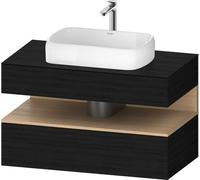 Duravit Collection One Meuble sous-vasque sur console, 1 tiroir, 1 tiroir, découpe au centre, 1000x550x600mm, niche en chêne naturel, QA4731030160010