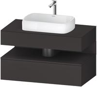 Duravit Collection One Meuble sous-vasque sur console, 1 tiroir, 1 tiroir, découpe au centre, 1000x550x600mm, niche graphite super mate, QA4731080800010