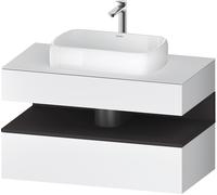 Duravit Collection One Meuble sous-vasque sur console, 1 tiroir, 1 tiroir, découpe au centre, 1000x550x600mm, niche graphite super mate, QA4731080180010