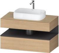 Duravit Collection One Meuble sous-vasque sur console, 1 tiroir, 1 tiroir, découpe au centre, 1000x550x600mm, niche graphite mat, QA4731049300000