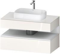 Duravit Collection One Meuble sous-vasque sur console, 1 tiroir, 1 tiroir, découpe au centre, 1000x550x600mm, niche blanc mat, QA4731018220010