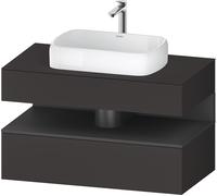 Duravit Collection One Meuble sous-vasque sur console, 1 tiroir, 1 tiroir, découpe au centre, 1000x550x600mm, niche graphite mat, QA4731049800000, Couleur: supermatt en graphite