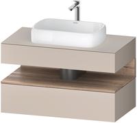 Duravit Collection One Meuble sous-vasque sur console, 1 tiroir, 1 tiroir, découpe au centre, 1000x550x600mm, niche chêne mamelonné, QA4731055910010