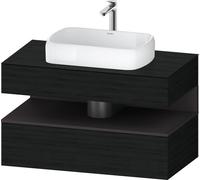Duravit Collection One Meuble sous-vasque sur console, 1 tiroir, 1 tiroir, découpe au centre, 1000x550x600mm, niche graphite super mate, QA4731080160000