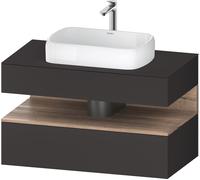 Duravit Collection One Meuble sous-vasque sur console, 1 tiroir, 1 tiroir, découpe au centre, 1000x550x600mm, niche chêne mamelonné, QA4731055800000