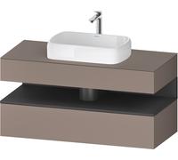 Duravit Collection One Meuble sous-vasque sur console, 1 tiroir, 1 tiroir, découpe au centre, 1200x550x600mm, niche graphite mat, QA4732049430000, Couleur: Basalte mat