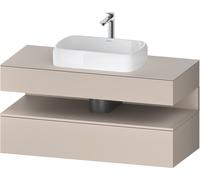 Duravit Collection One Meuble sous-vasque sur console, 1 tiroir, 1 tiroir, découpe au centre, 1200x550x600mm, niche Taupe Matt, QA4732091910010