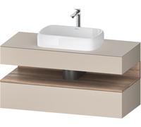 Duravit Collection One Meuble sous-vasque sur console, 1 tiroir, 1 tiroir, découpe au centre, 1200x550x600mm, niche chêne mamelonné, QA4732055830000