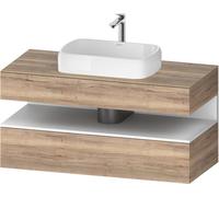 Duravit Collection One Meuble sous-vasque sur console, 1 tiroir, 1 tiroir, découpe au centre, 1200x550x600mm, niche blanc mat, QA4732018550010