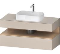 Duravit Collection One Meuble sous-vasque sur console, 1 tiroir, 1 tiroir, découpe au centre, 1200x550x600mm, niche en chêne naturel, QA4732030830000