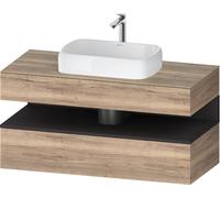 Duravit Collection One Meuble sous-vasque sur console, 1 tiroir, 1 tiroir, découpe au centre, 1200x550x600mm, niche graphite super mate, QA4732080550010