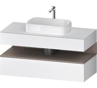 Duravit Collection One Meuble sous-vasque sur console, 1 tiroir, 1 tiroir, découpe au centre, 1200x550x600mm, niche basalte mat, QA4732043180000