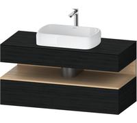 Duravit Collection One Meuble sous-vasque sur console, 1 tiroir, 1 tiroir, découpe au centre, 1200x550x600mm, niche en chêne naturel, QA4732030160010