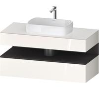 Duravit Collection One Meuble sous-vasque sur console, 1 tiroir, 1 tiroir, découpe au centre, 1200x550x600mm, niche graphite super mate, QA4732080220010