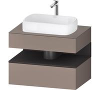 Duravit Collection One Meuble sous-vasque sur console, 1 tiroir, 1 tiroir, découpe au centre, 800x550x600mm, niche graphite super mate, QA4730080430010
