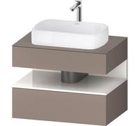 Duravit Collection One Meuble sous-vasque sur console, 1 tiroir, 1 tiroir, découpe au centre, 800x550x600mm, niche blanc ultra-brillant, QA4730022430010