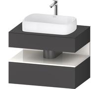 Duravit Collection One Meuble sous-vasque sur console, 1 tiroir, 1 tiroir, découpe au centre, 800x550x600mm, niche blanc ultra-brillant, QA4730022490000