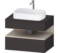 Duravit Collection One Meuble sous-vasque sur console, 1 tiroir, découpe au centre, 800x550x600mm, niche Taupe Supermatt, QA4730083800000