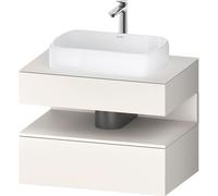 Duravit Collection One Meuble sous-vasque sur console, 1 tiroir, découpe au centre, 800x550x600mm, niche blanc supermat, QA4730084840010, Couleur: Blanc supermat/avec Ã©clairage de niche