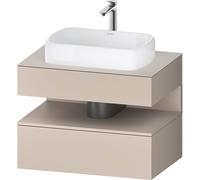 Duravit Collection One Meuble sous-vasque sur console, 1 tiroir, découpe au centre, 800x550x600mm, niche taupe mat, QA4730091910000