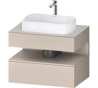Duravit Collection One Meuble sous-vasque sur console, 1 tiroir, découpe au centre, 800x550x600mm, niche taupe mat, QA4730091830000