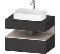 Duravit Collection One Meuble sous-vasque sur console, 1 tiroir, découpe au centre, 800x550x600mm, niche taupe mat, QA4730091800010