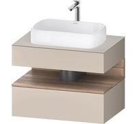 Duravit Collection One Meuble sous-vasque sur console, 1 tiroir, découpe au centre, 800x550x600mm, niche chêne mamelonné, QA4730055830000