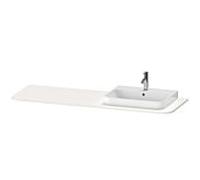 Duravit console de lavabo Happy D.2 Plus HP031HR2222 160x55cm, avec découpe 2000 , vasque à droite, blanc brillant