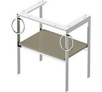 Duravit Console lavabo White Tulip WT4546BH2H2 68,4 x 45 cm, gris pierre brillant, sur pied, métal, 2 porte-serviettes