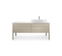 Duravit Luv Meuble lavabo LU9468R1717 178,3x59,5cm, droite, structure blanche, en pierre de quartz, 1 découpe