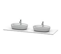 Duravit Console Luv LU9467B1717 178,3x59,5cm, structure blanche, en pierre de quartz, 2 découpes