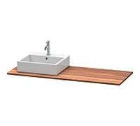 Duravit XSquare en bois massif XS061GL7777 140x55cm, avec 1 découpe, gauche, noyer américain