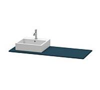Duravit Console XSquare XS060GL9898 140x55cm, avec 1 découpe, gauche, satiné bleu nuit