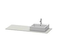 Duravit Console XSquare XS060GR0707 140×55×1,6 cm, 1 découpe à droite, gris béton mat