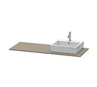 Duravit console XSquare XS060GR9090 140x55cm, avec découpe 2000 , droite, Flannel Grey seidenmatt