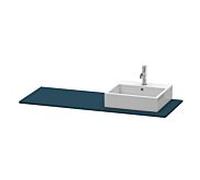 Duravit console XSquare XS060GR9898 140x55cm, avec découpe 2000 , droite, Nachtblau seidenmatt