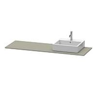 Duravit console XSquare XS060HR9292 160x55cm, avec découpe 2000 , droite, finition gris pierre satinée