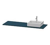Duravit console XSquare XS060HR9898 160x55cm, avec découpe 2000 , droite, Nachtblau seidenmatt