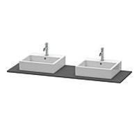 Duravit console XSquare XS063HB4949 160x55cm, avec deux découpes, Graphit mat