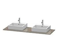 Duravit console XSquare XS063HB8989 160x55cm, avec deux découpes, Flannel Grey hochglanz