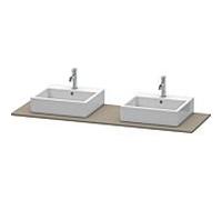 Console Duravit XSquare, 2 découpes, 1600x16x550mm, XS063HB9090, Couleur: Flanelle Vernis gris satiné mat soyeux