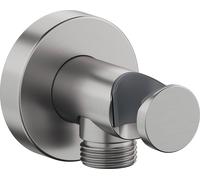 Duravit coude de raccordement mural, rosace ronde, 55x102mm, UV0630009070, Couleur: acier inoxydable brossé