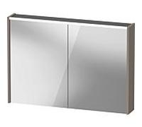 Armoire de toilette Duravit D-Code, prise type J (CH, LI), 2 portes, champ lumineux LED en haut, 1000x700mm, 7 W, DC7107043432000, Couleur: Basalte mat
