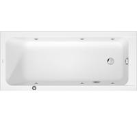Duravit D-Code baignoire balnéo, 1600x700mm, 1 pente de dossier, Jet Project, rectangulaire, écoulement au pied, blanc brillant, 760669000JP1000