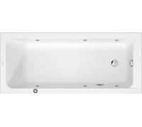 Duravit D-Code baignoire balnéo, 1600x700mm, 1 pente de dossier, Jet Project, rectangulaire, écoulement au pied, blanc brillant, 760669000JP1000