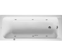 Duravit D-Code baignoire balnéo, 1700x700mm, 1 pente de dossier, Jet Project, rectangulaire, écoulement au pied, blanc brillant, 760098000JP1000