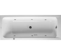 Duravit D-Code baignoire balnéo, 1700x700mm, 1 pente de dossier, Jet Project, rectangulaire, écoulement central, blanc brillant, 760097000JP1000