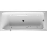Duravit D-Code baignoire balnéo, 1700x750mm, 1 pente de dossier, Jet Project, rectangulaire, écoulement central, blanc brillant, 760099000JP1000