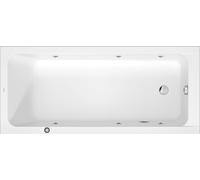 Duravit D-Code baignoire balnéo, 1750x750mm, 1 pente de dossier, Jet Project, rectangulaire, écoulement au pied, blanc brillant, 760671000JP1000